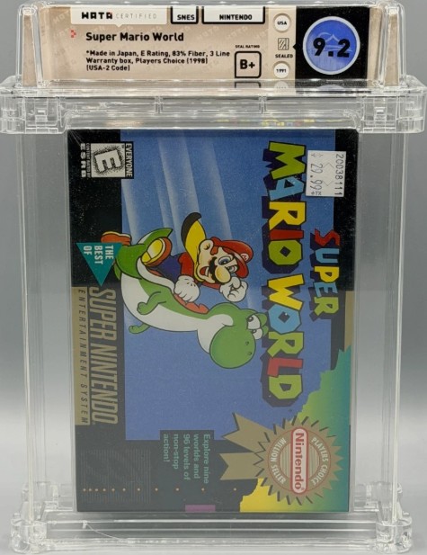Super Mario World Super Nintendo SNES Player's Choice Sealed WATA 9.2 B+ Graded